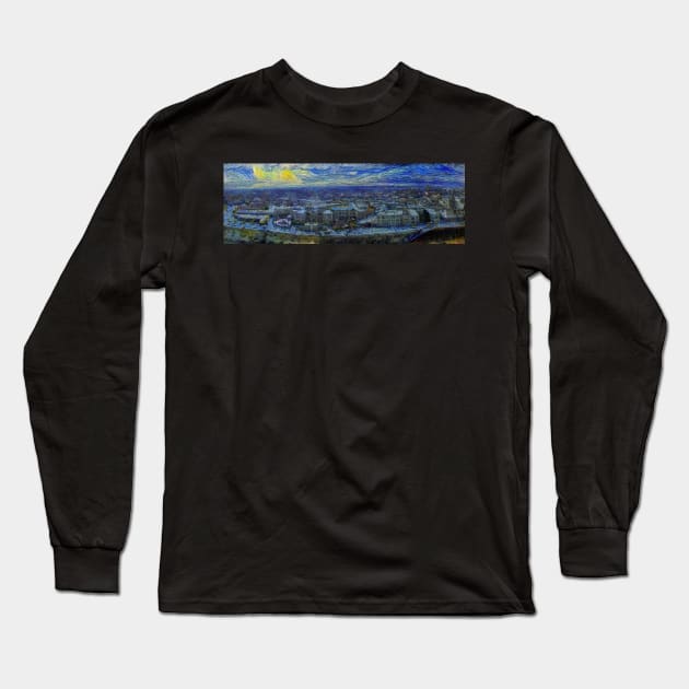 Aleppo Panorama (Cityscape) - Starrynight Long Sleeve T-Shirt by Homsalgia